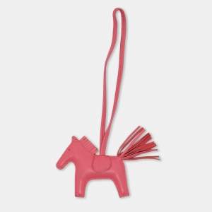 Hermes Pink Milo Leather GriGri Rodeo Bag Charm PM
