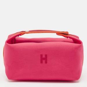 Hermes Hibiscus Canvas Large Bride-a-Brac Pouch