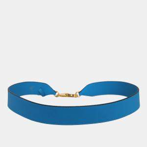 Hermes Blue Zanzibar Swift Leather Swift Etiquette Bag Strap