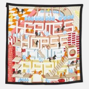 Hermes Multicolor Horse Club Silk Gavroche