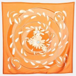 Hermes Orange Institut Pasteur Silk Scarf