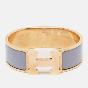 Hermes Clic Clac H Enamel Rose Gold Plated Bracelet 