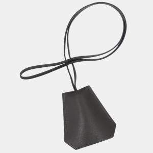 Hermes Ebene Gulliver Leather Clochette Necklace Pendant 