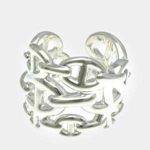 Hermes Silver Chaine d’Ancre Band Ring EU 54