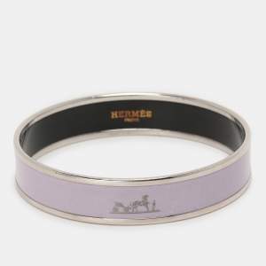 Hermès Purple Enamel Calèche Narrow Bangle Bracelet