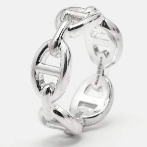 Hermès Chaine d'Ancre Sterling Silver 925 Ring Size 52