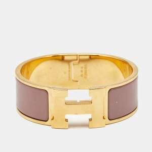 Hermes Clic Clac H Enamel Gold Plated Bracelet