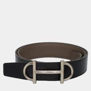 Hermes Reversible Leather Belt With Gamma Buckle