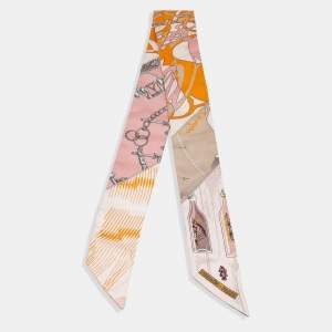 Pre Owned Hermès Multicolor Printed Silk Twilly