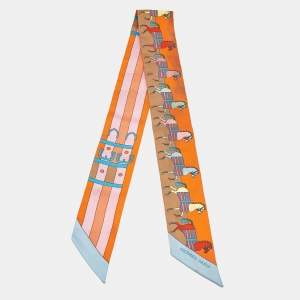 Pre Owned Hermes Multicolor Rocabar Silk Twilly Scarf