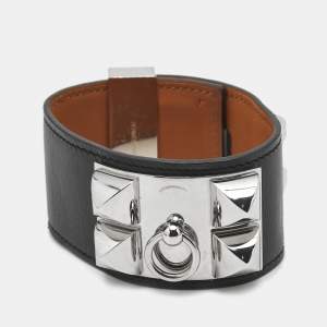 Hermès Collier de Chien Leather Palladium Plated Bracelet