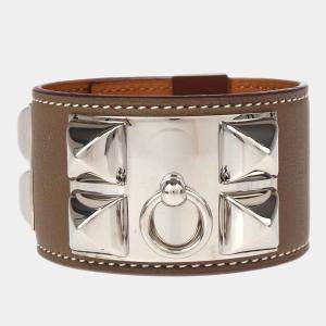 Hermes Etoupe Gray Swift Collier De Chien Bangle