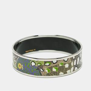 Pre Owned Hermès Enamel Palladium Plated Bangle Bracelet