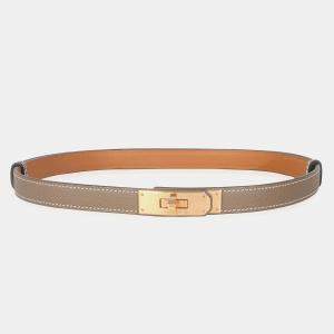 Pre Owned Hermes Etoupe Epsom Kelly Belt 