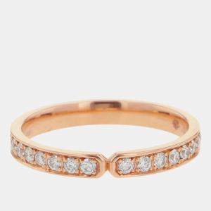 Pre Owned Hermes Ever Kelly Diamond 18K Pink Gold PM Wedding Ring EU 48