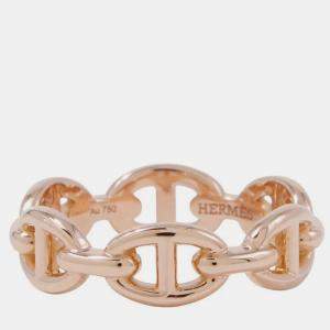 Pre Owned Hermes Chaine D'Ancre Anchene 18K Pink Gold Ring PM 53