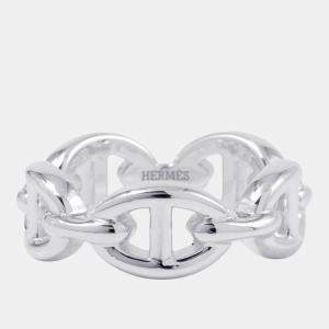 Pre Owned Hermes Chaine D'Ancre Anchene Ring Silver 925 EU 50