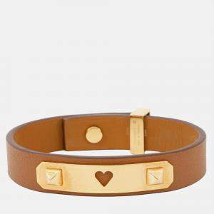 Pre Owned Hermes As De Coeur Bracelet Size T2 Gold Swift Leather