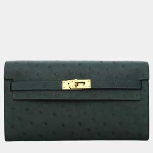 Pre Owned Hermes Ostrich Kelly To Go Wallet