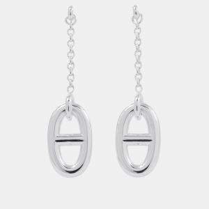 Pre Owned Hermes Chaine D'Ancre Farandole Earrings Size Mm Sv925