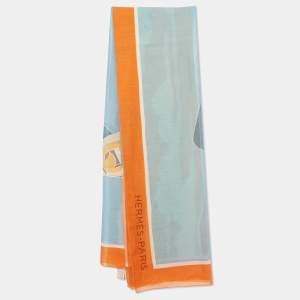 Pre Owned Hermes Orange Cotton Escale a la Plage Scarf