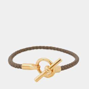 Pre Owned Hermes Glenna Bracelet Etoupe Swift Leather