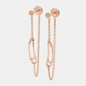 Pre Owned Hermes Chaine D'Ancre Mini Punk Earrings 18K Pink Gold