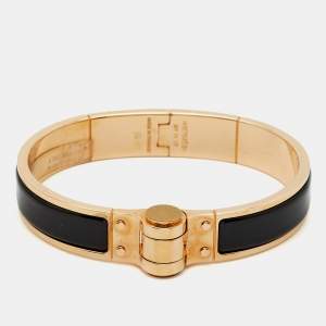 مملوكة مسبقًا Hermès Hinged Enamel Rose Gold Plated Bracelet