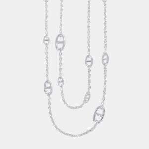 Pre Owned قلادة هيرمس فاراندول طويلة حجم مائة وعشرون فضة 925