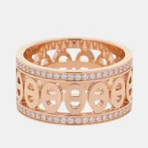Pre Owned Hermes Chaine D'Ancre Divine Ring Size 51/#11 PM 00051 18K Pink Gold