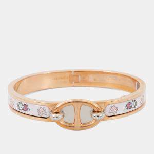 مملوكة مسبقًا Hermes Mini Clic Chaine D'Ancre Funny Ice Cream Jasmin Metal Enamel