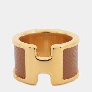 مملوكة مسبقًا Hermes Orump Gold Epsom Metal Ring  Size GM/S