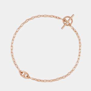 مملوكة مسبقًا Hermes Chaine D'Ancre New Farandole Bracelet Size Lg 18K Pink Gold