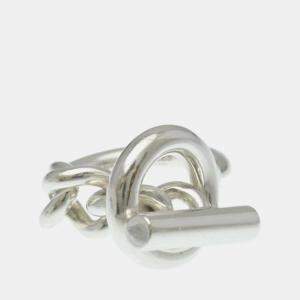 مملوكة مسبقًا Hermes Croisette Ring Silver 925 Fashion No Stone Band Ring Silver