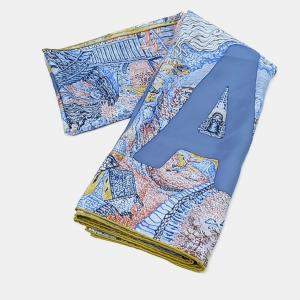 مملوكة مسبقًا Hermes Blue Silk Scarf