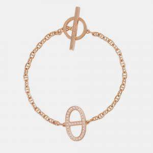 مملوكة مسبقًا Hermes Chaine D'Ancre Contour Bracelet Size Xs 18K Pink Gold