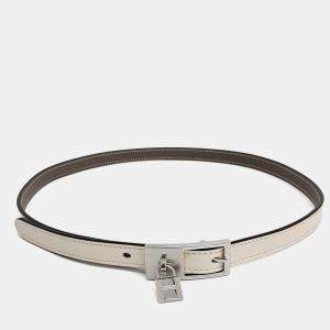 Pre Owned Hermes Etoupe Lucky 15 Reversible Belt