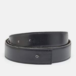 Pre Owned Hermès 85CM Waist Belt Strap Black/Dark Chocolat Swift and Box Leather 