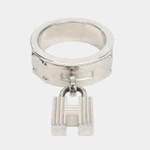مملوكة مسبقًا Hermes Silver H Motif Scarf Ring