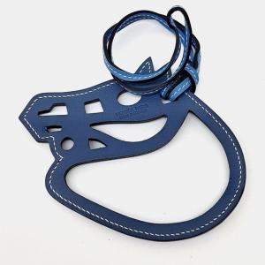 Pre Owned Hermes Blue Leather Bag Charm