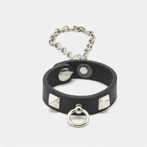 Pre Owned Hermès Rivale Leather Palladium Plated Glove Clip