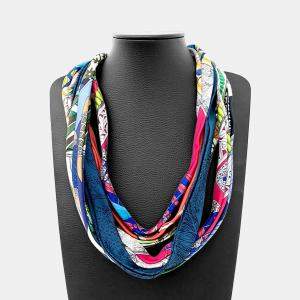 Pre Owned Hermes Petit H silk necklace