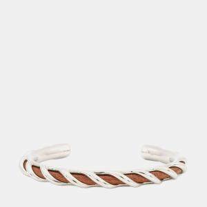 مملوكة مسبقًا سوار هيرمس تورساد مفتوح مقاس T4 معدن بني جلد