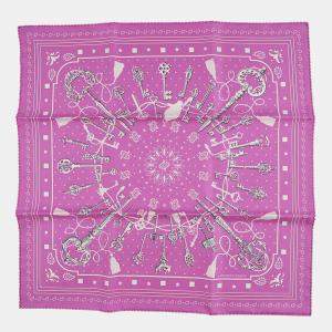 Pre Owned وشاح هيرمس حرير 100% بنفسجي مقاس 55