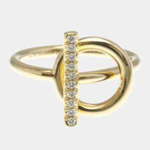 مملوكة مسبقًا Hermes Echapp Ring Diamond Pink Gold 18K Fashion Diamond Band Ring Pink Gold