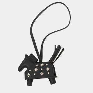 Pre Owned Hermes Rodeo Rodeo Rock Black Lambskin Size Pm