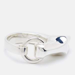 Pre Owned Hermès Galop Sterling Silver Ring Size 51
