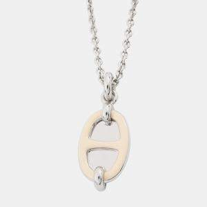 Pre Owned Hermes Mini Mayon Necklace Size Pm Claim Lacquer Metal