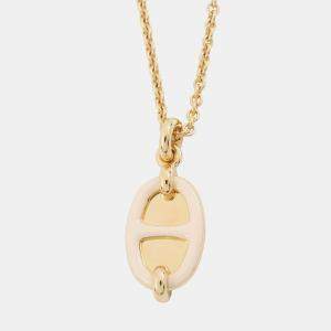 Pre Owned Hermes Mini Mayon Necklace Size Pm Claim Lacquer Metal