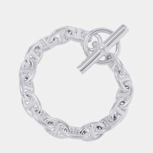 Pre Owned Hermes Chaine D'Ancre Bracelet 16 Frames Size Pm Sv925